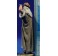 Pastor mirando con bastón 10 cm barro pintado De Francesco