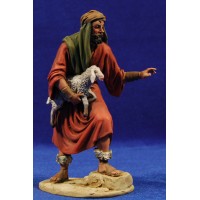 Pastor cordero brazos 15 cm barro pintado De Francesco