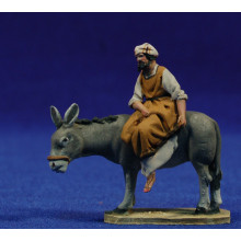 Pastor encima asno M3 4 cm barro pintado De Francesco