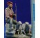 Pastor sentado con corderos catalan 10 cm barro pintado De Francesco