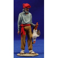 Pastor catalán gallo 10 cm barro pintado De Francesco