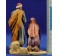 Pareja pastores adorando anciano y joven 10 cm barro pintado De Francesco