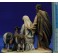 Pareja pastores adorando con cabras 10 cm barro pintado De Francesco