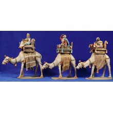 Reyes a camello 10 cm barro pintado De Francesco