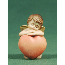 Ángel con corazón Eros 5 cm madera pintada