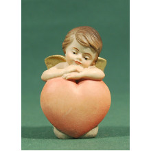 Ángel con corazón Eros 7 cm madera pintada