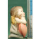 Ángel con corazón Agape 7 cm madera pintada