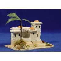 Casas hebreas con palmera 12x8x6,5 cm corcho