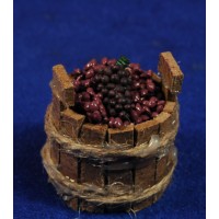 Lagar de uvas redondo negro 3,5 cm madera