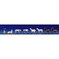 Grupo corderos cabras y perro 4-5 cm resina