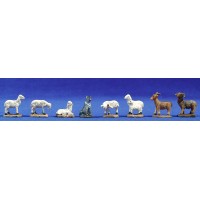 Grupo corderos cabras y perro 5-6 cm resina