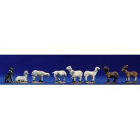 Grupo corderos cabras y perro 7-8 cm resina