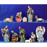Nacimiento con reyes y pastor M2 29-30 cm resina