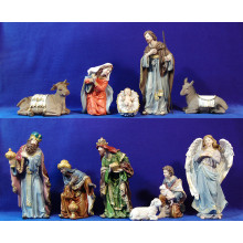 Nacimiento con reyes y pastor M2 29-30 cm resina Nacimiento con reyes y pastor M2 29-30 cm resina