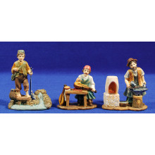 Grupo 3 pastores oficios 10 cm resina