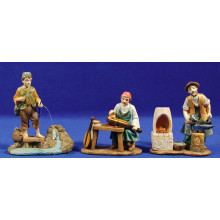Grupo 3 pastores oficios 13 cm resina