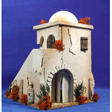 Casa hebrea cúpula y escalera 20x25x29 cm corcho