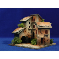 Pueblo 3 casas M5 14 cm cartón-corcho