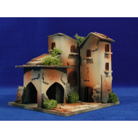 Pueblo 3 casas M8 14 cm cartón-corcho