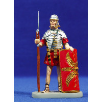 Soldado romano con escudo y lanza 10 cm resina Linea Martino Landi