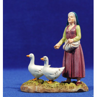Pastora con ocas 10 cm resina Linea Martino Landi