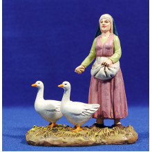 Pastora con ocas 12 cm resina Linea Martino Landi