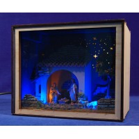 Nativity Box Belén nacimiento con figuras 6,5 cm corcho plastico