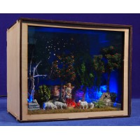 Nativity Box Belén con figuras pastor con corderos 6,5 cm corcho plastico