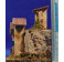 Pueblo 4 casas y rio 18x9x12 cm corcho