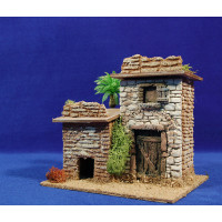 Casa con escalera y palmera 19x15x18 cm corcho yeso plastico