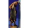 Pastor con saco y cesto 13 cm barro y tela pintada Angela Tripi