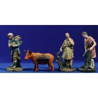 Grupo pastores leñadores 17 cm resina