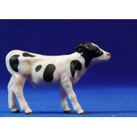 Ternero blanco-negro 10 cm plástico calidad