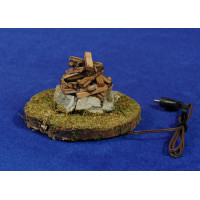 Fogata (3-4,5V)  4,5 cm madera y piedras
