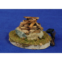 Fogata (3-4,5V)  5,5 cm madera y piedras