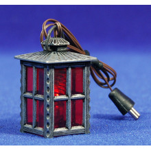 Farola bombilla luz roja 4,5 cm metal