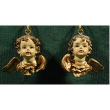 Dos bustos de ángel colgar 4 cm resina