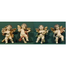 Cuatro ángeles músicos colgar 16 cm resina