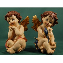 Dos ángeles sentados 25 cm resina