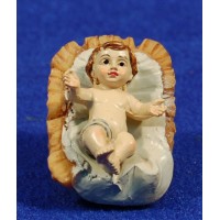 Niño Jesús con cuna 9 cm resina