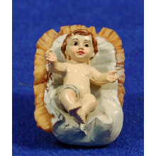 Niño Jesús con cuna 9 cm resina