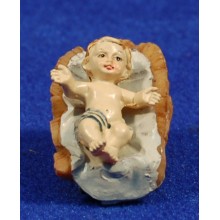 Niño Jesús con cuna 8 cm resina
