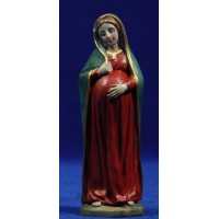 Virgen embarazada de pie rojo 11 cm resina