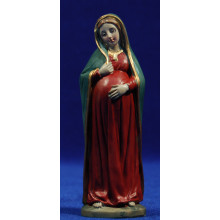 Virgen embarazada de pie rojo 11 cm resina