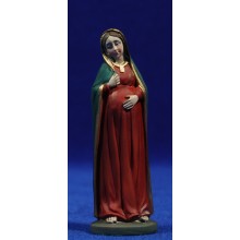 Virgen embarazada de pie rojo 9 cm resina