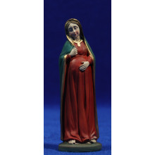 Virgen embarazada de pie rojo 9 cm resina