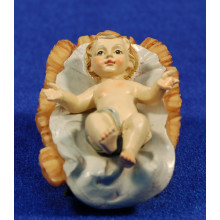 Niño Jesús con cuna 13 cm resina