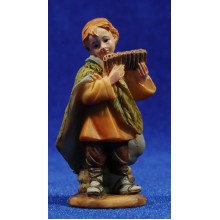 Niño pastor músico con flauta  9 cm resina