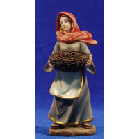 Pastora con canasta 15 cm resina