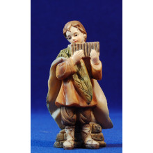 Niño pastor músico con flauta 15 cm resina
